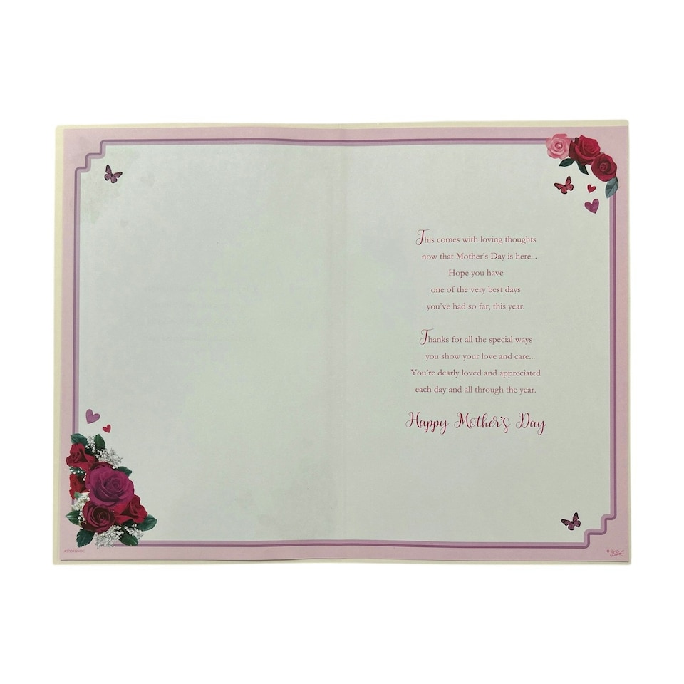 image 1 of With Best Wishes Rose Design Keepsake Mother's Day Boxed Card