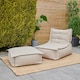 image 3 of icon Dolce Indoor Outdoor Bean Bag Lounger and Footstool Beige Patio Chairs Cream