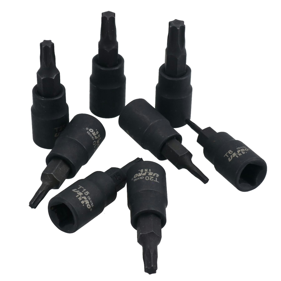 image 1 of 1/4in Drive Allen Hex Torx Star Impact Shallow Sockets T6 - T30 1.5 - 6mm 15pc