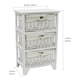 image 5 of JVL Wimborne 3 Drawer Willow Storage Unit - White White
