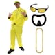 image 1 of Adult Yellow Rapper Ali Costume – 1980s Fancy Dress Outfit with Jacket, Beard & Gold Chain Yellow | S
