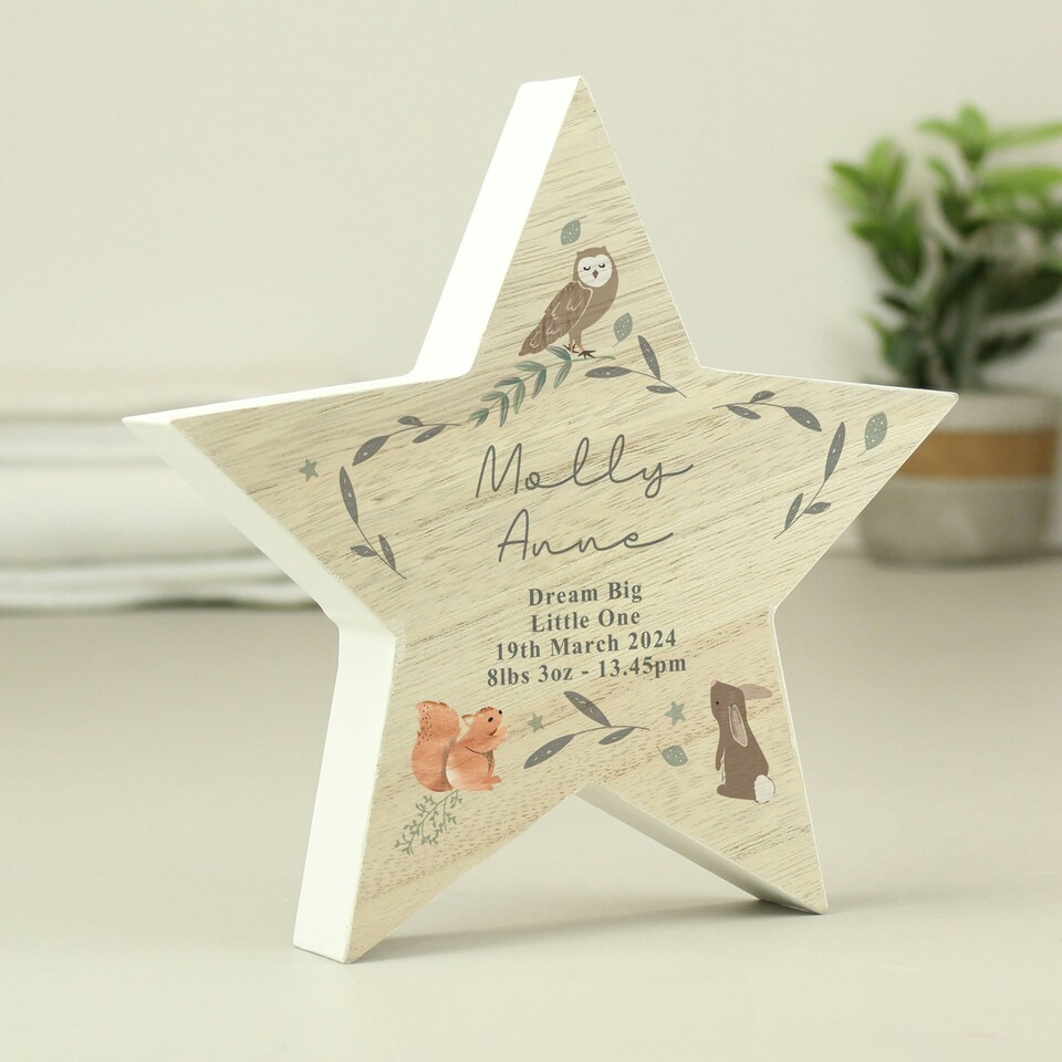 image 1 of Personalised Woodland Animal Star Ornament