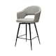image 1 of Bentley Designs - Sterling 180° Return Swivel Barstool With Black Sand Powder Coated Legs - Light Grey Faux Leather (Single)