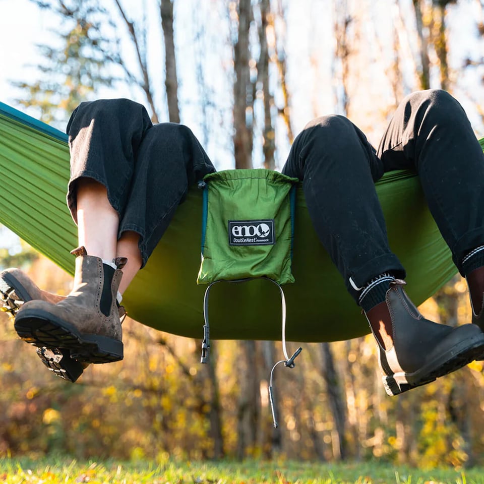 image 1 of DoubleNest Hammock - Lightweight Durable Portable Camping Hammock | Grey | Light Grey