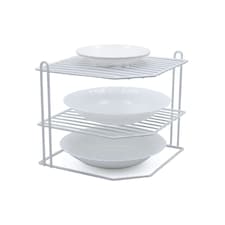 Buckingham 3 Tier Kitchen Plate Organising Rack 23 cm ,  White