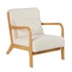 image 9 of Boucle Wooden Armchair Teddy Fur Cream Modern Home Chair Furniture Seating