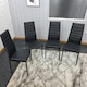image 2 of Dining Chairs Set of 4 Black Leather Kitchen Chairs Black