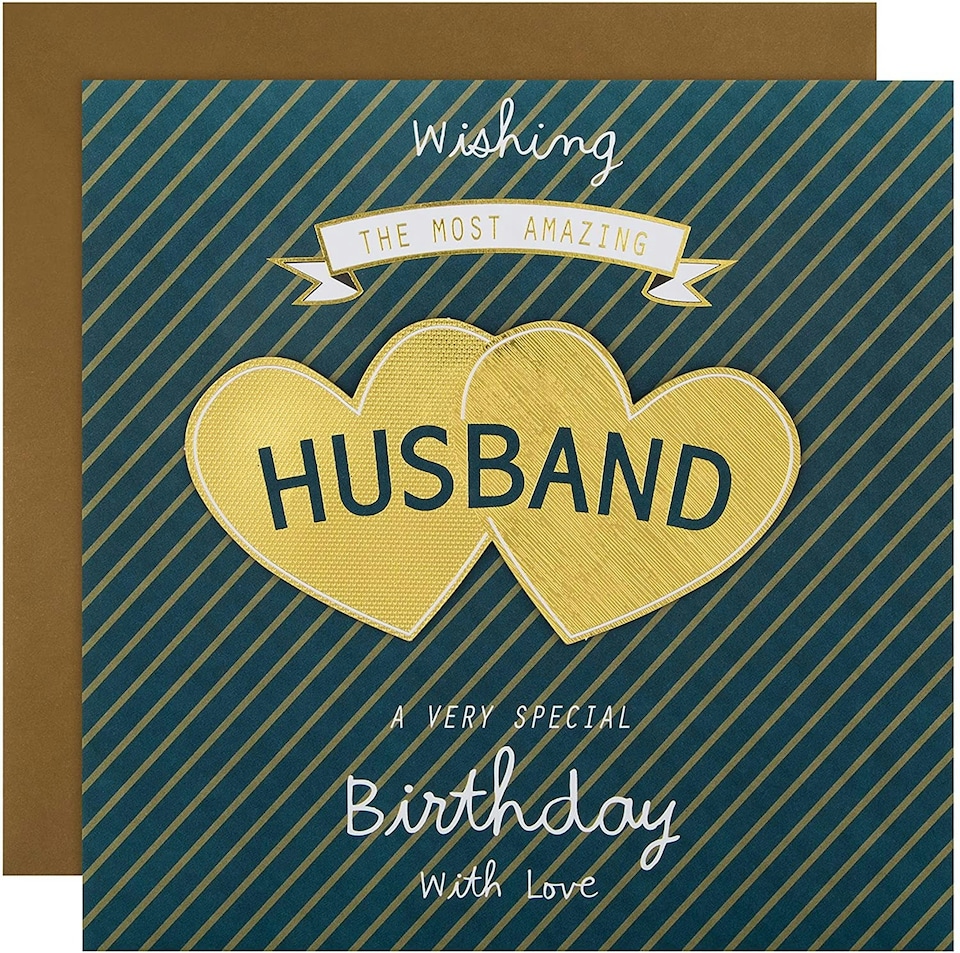 image 1 of Contemporary Patterned Design Large Birthday Card for Husband