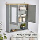 image 3 of VonHaus Shrewsbury Grey Bathroom Mirror Cabinet with Storage