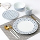 image 2 of 16pc Blue Geo Dinner Set