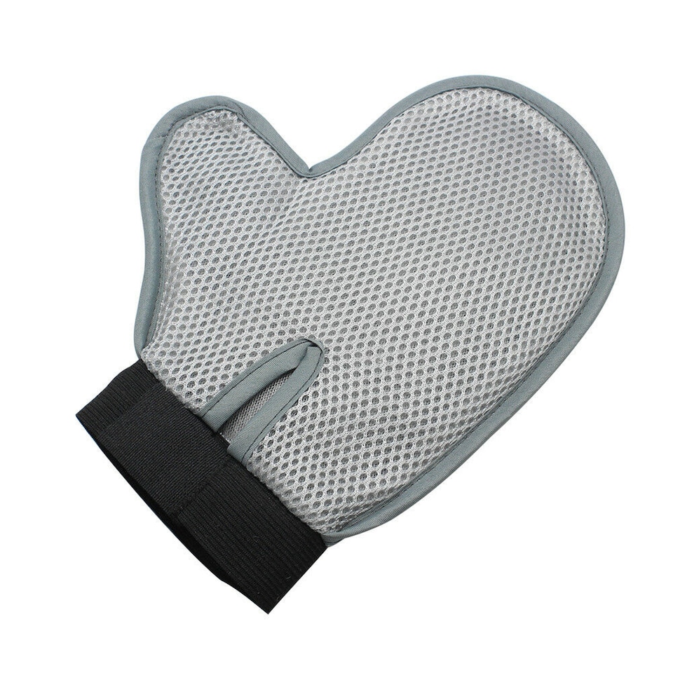 image 1 of Pet Grooming Brush for Dogs & Cats | Stainless Steel Pin Brush with Flexible Grooming Glove | Removes Loose Hair