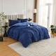 image 2 of 10.5 Tog Supersoft Microfibre Duvet with Pillowcases – Coverless or Use with Duvet Cover | Blue | Navy/Light Blue | Single