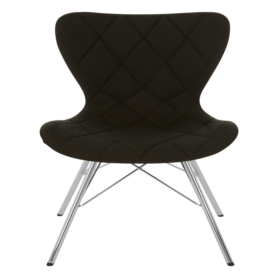 image 1 of Interiors by Premier Black Dining Chair, Effortless Cleaning Small Chair for Living Room, Space-Saving Small Chair, Checkered Fabric Chair