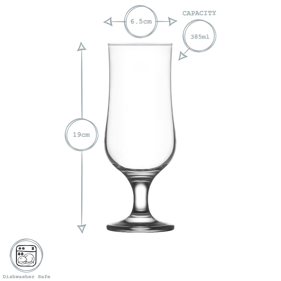 image 1 of LAV Nevakar Hurricane Beer Glasses - 385ml - Clear - Pack of 6 | Clear | Clear