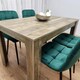 image 2 of Dining Set of 4 Dining Table and 4 Green Velvet Chairs Dining Room
