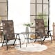 image 1 of Outsunny Set of 2 Outdoor Wicker Folding Chairs, Patio PE Rattan Dining Armrests Chair set with 7 Levels Adjustable Backrest, for Outdoors, Camping, Brown