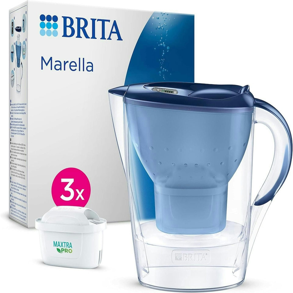 image 1 of BRITA Marella Water Filter Jug Blue (2.4L) Starter Pack incl. 3x MAXTRA PRO Pure Performance Cartridge