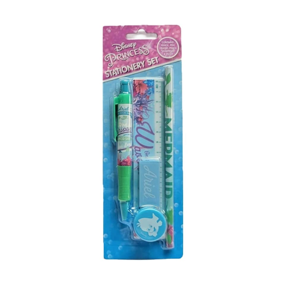 Disney Princess Pocket Stationery Set - Blue/Green/Pink - One Size