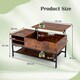 image 2 of COSTWAY Lift Top Coffee Table w/ Storage Shelf Coffee Brown