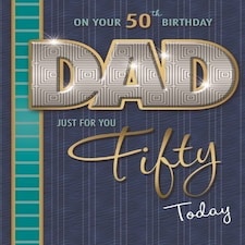 Xpress Yourself On Your 50th Birthday Dad Medium Sized Style Birthday Card