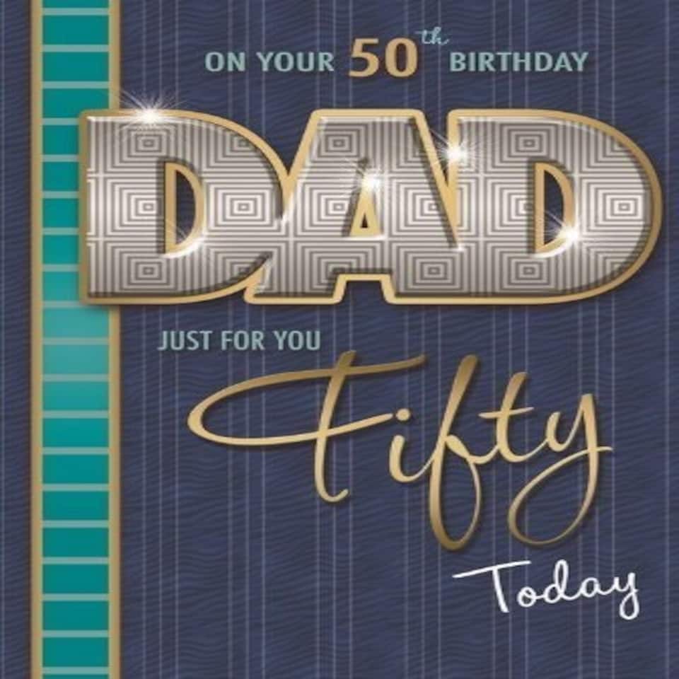 image 1 of Xpress Yourself On Your 50th Birthday Dad Medium Sized Style Birthday Card
