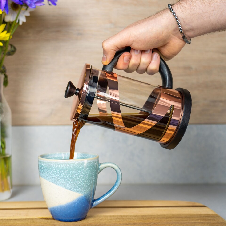 image 1 of Café Olé Classico Cafetière, Copper, 600ml / 5 Espresso Cups, French Press Coffee Maker