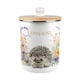 image 1 of Floral Hedgehog Compost Caddy - Metal 2L Decorative Kitchen Food Waste Bin