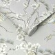 image 3 of Sublime Japan Art Deco Blue Metallic Geometric Wallpaper Grey | Yellow