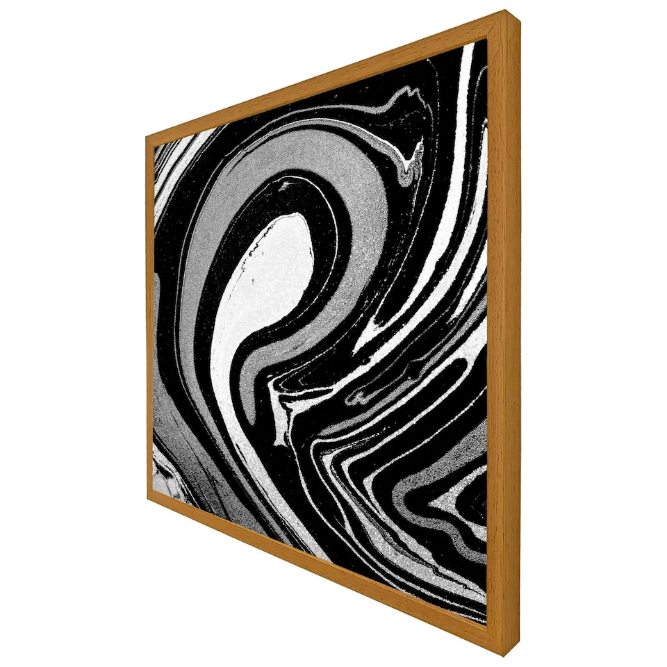 image 1 of Black marbled paint (Picutre Frame) White | S