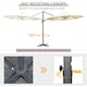 image 3 of Outsunny 3 x 3(m) Cantilever Parasol Garden Umbrella with Base White