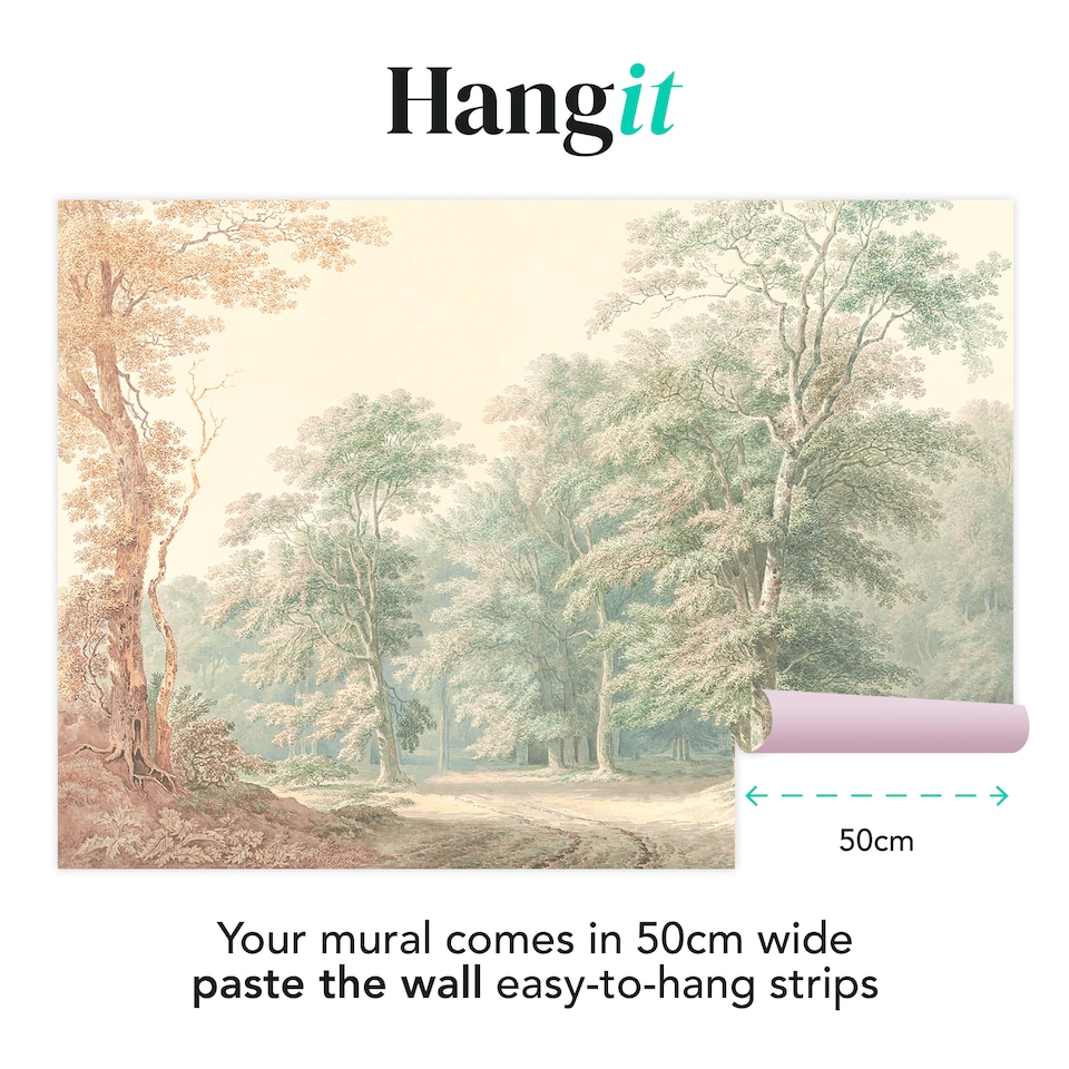 image 1 of Superfresco Easy Stately Woodland Neutral Green Print To Order Fixed Size Mural | Green | Green