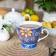 image 3 of KitchenCraft China Moroccan Blue Footed Mug Multi
