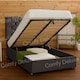 image 2 of Chesterfield Black Plush Ottoman Foot Lift Small Double 4FT Bed Set