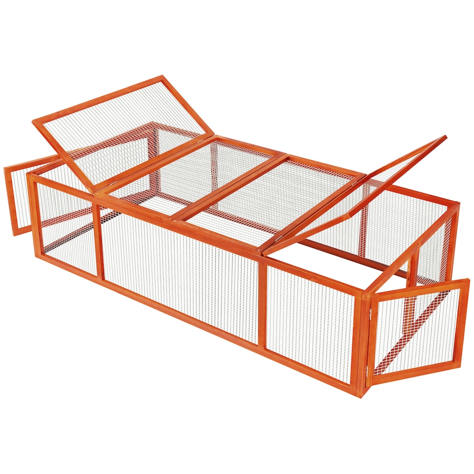 image 1 of Rabbit Run Mandy - wooden, with 2 roof openings, 2 doors, 181 x 90 x 48 cm | Brown | brown | 181 x 90 x 48 cm | 1