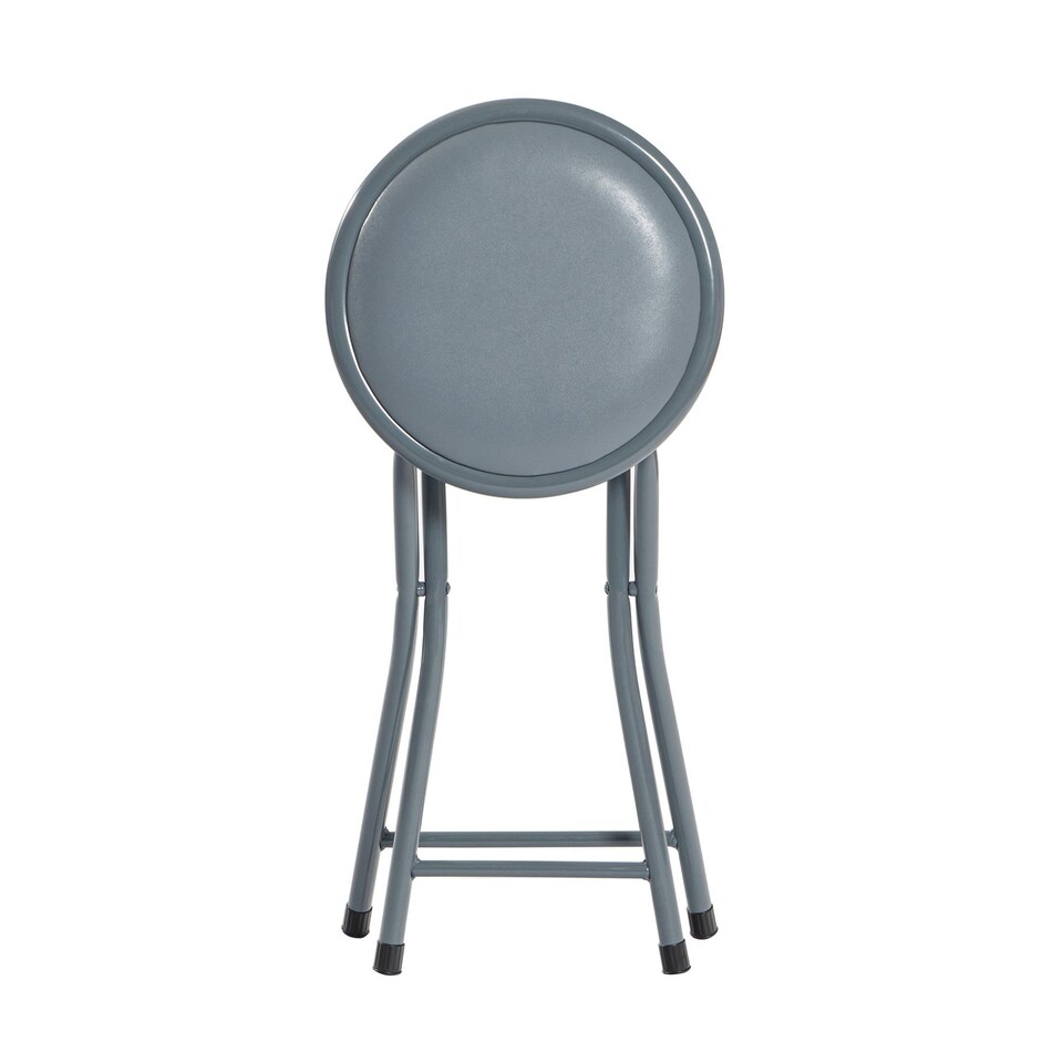 image 1 of Harbour Housewares Padded Folding Stool - Grey | Grey | Grey
