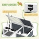 image 5 of PawHut Tortoise House, Wooden Tortoise Table w/ Lamp Holder - Grey