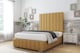 image 2 of Sloomy Langston Mustard Plush Deep-Sided Bed Frame With 50" Upholstered Headboard 4'6 Double