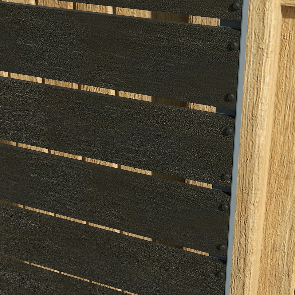image 1 of Outsunny Raised Garden Bed with Trellis and Drainage Hole, Planter Box Black 