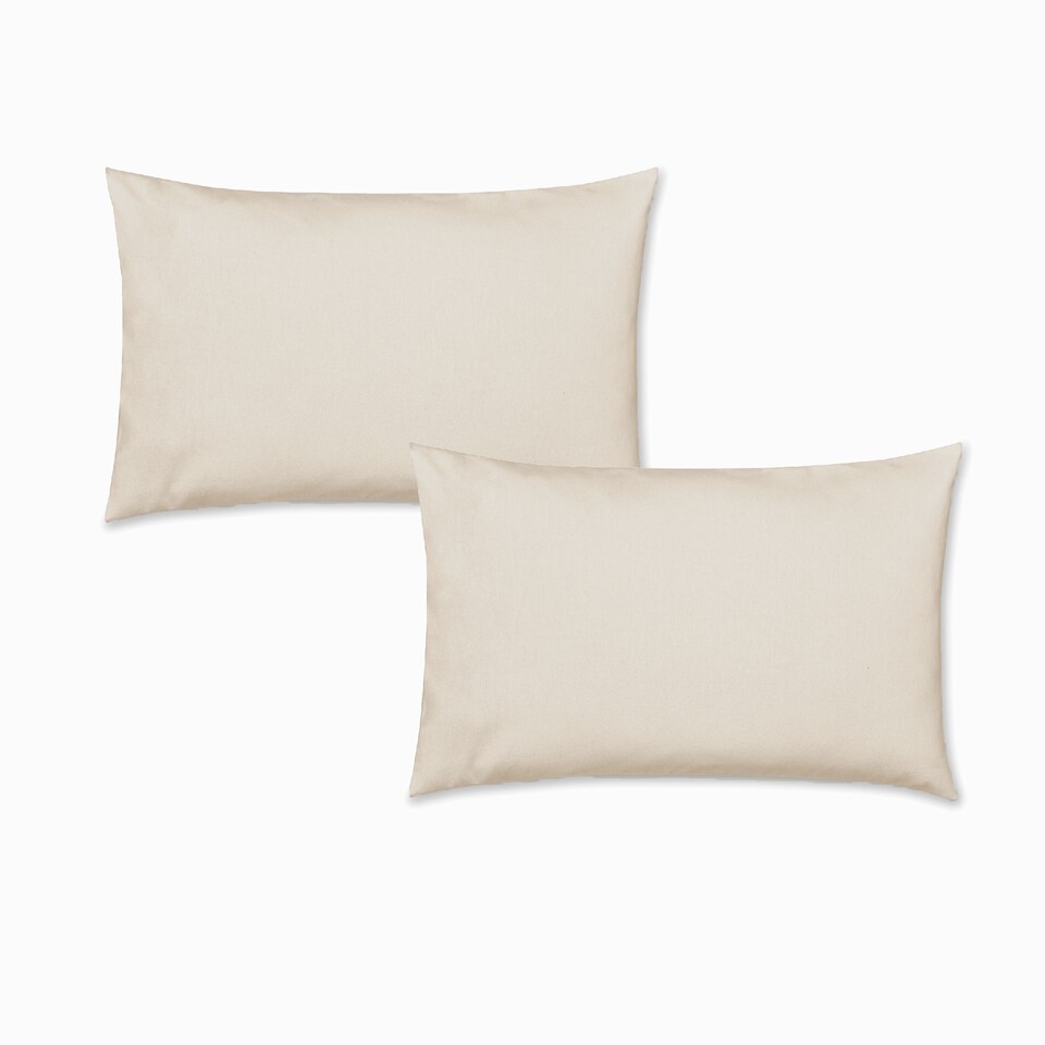 image 1 of Catherine Lansfield Brushed Cotton Standard Pillowcase Pair | Cream | Standard