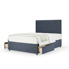 Neptune Spring Midnight Linen 2 Drawer Divan Set And Valencia Headboard King Size