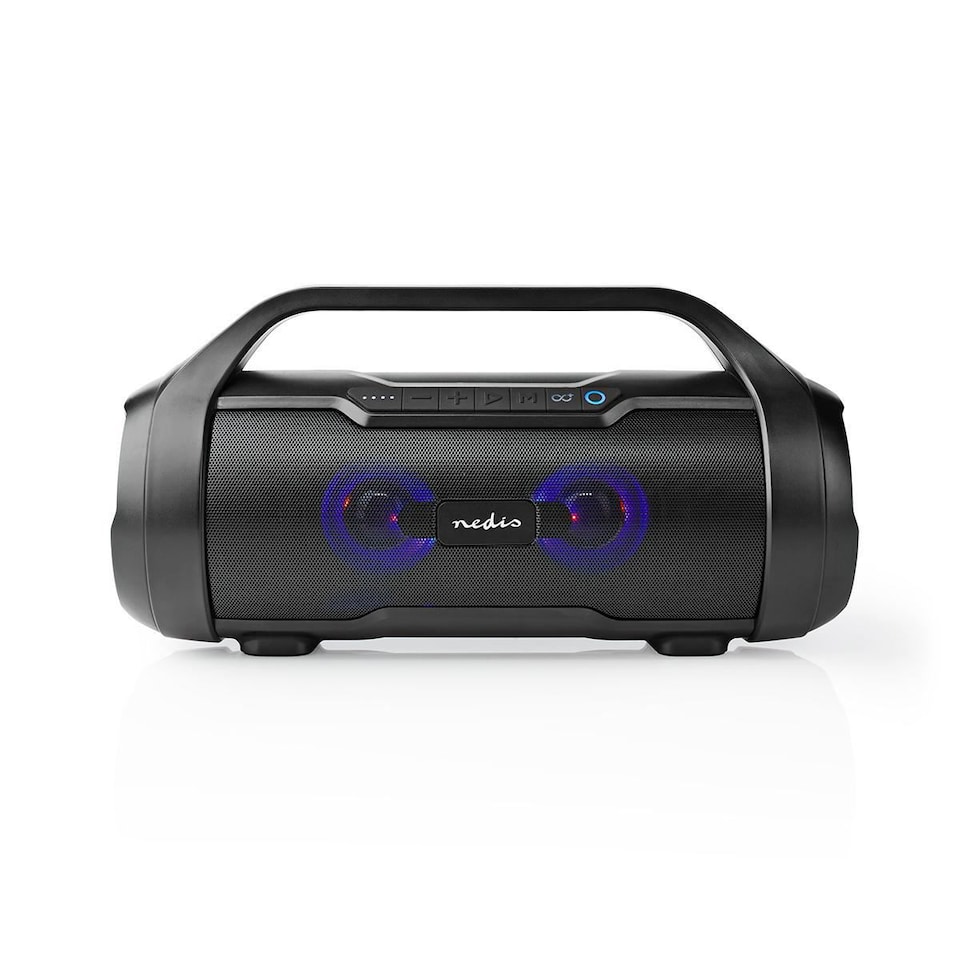 image 1 of Nedis Bluetooth Party Boombox Speaker, 120W Peak Power, 6H Playtime, IPX5 Waterproof, RGB LED Lights, Aux/MicroSD/USB Playback, Bluetooth 5.0, Handle - Black