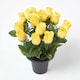 image 4 of Homescapes Set of 3 Artificial Rosebuds with Gypsohila in Grave Vase