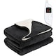 image 1 of MONHOUSE Heated Throw - Electric Blanket - Digital Controller - Timer up to 9 hours, 9 Heat Settings - Machine Washable - Single 130X160cm - BLACK SHEARLING