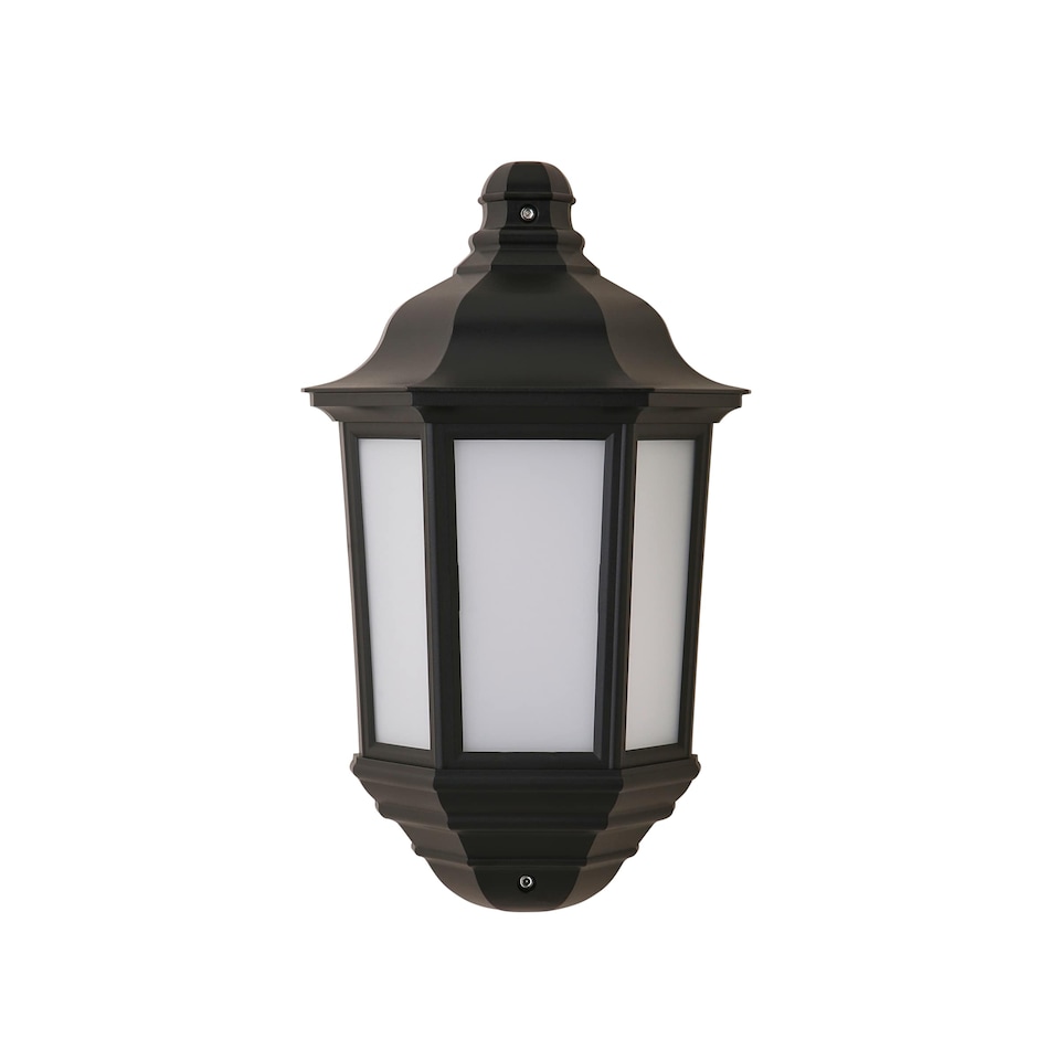 image 1 of ValueLights Black Aluminium IP44 Rated Outdoor Porch Wall Mounted Flush Lantern | Black