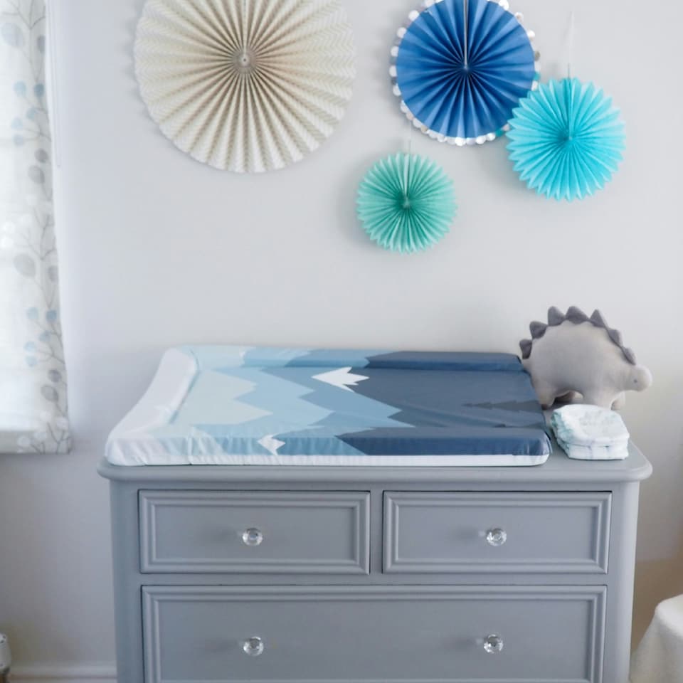 image 1 of Gilded Bird Flat Baby Changing Mats -Blue Mountains