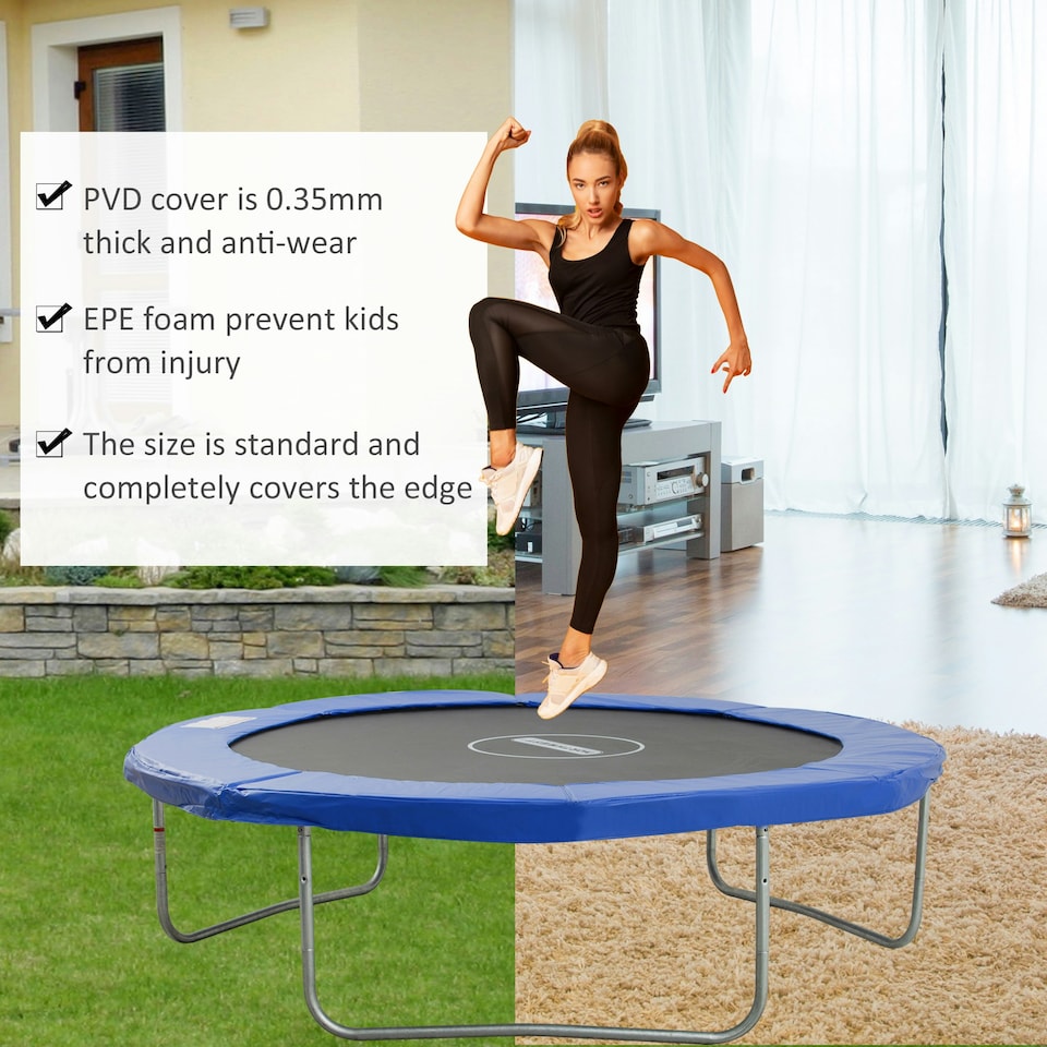 image 1 of HOMCOM 10ft Trampoline Accessories Surround Pad Spring Cover Padding Blue