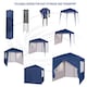 image 6 of MCC Direct 2X2 Pop up Blue Gazebo with Sides | Brown | Blue