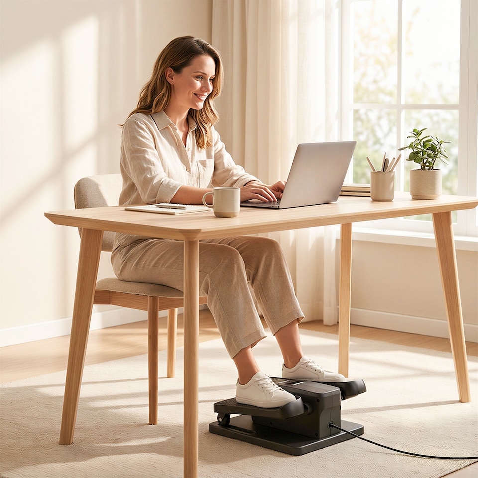image 1 of SPORTNOW Under Desk Elliptical Machine with Manual & Auto Modes