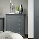 image 1 of Como 5 Drawer Chest of Drawers - Shaker Style Bedroom Storage Cabinet with Space Saving Design | Blue | Blue | 1