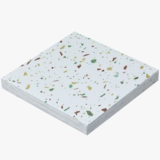 NOVECRAFTO Vinyl Floor Tiles Self Adhesive – 18x18in Peel and Stick Large Square Flooring for Kitchen, Bathroom & Living Room – White Grey Terrazzo Effect White | 4.18 sqm